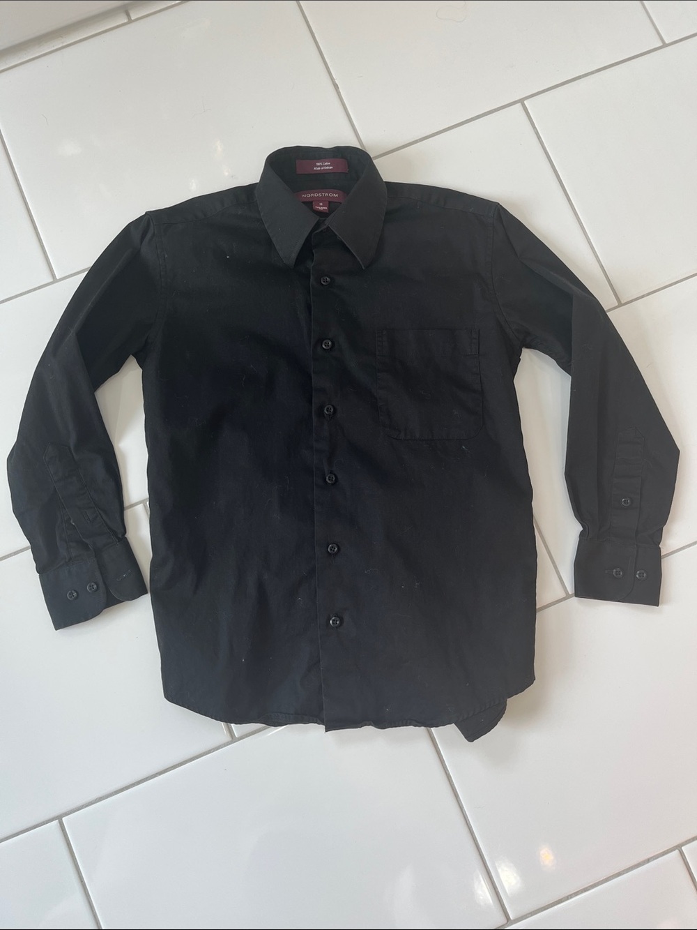Nordstrom Black Long-Sleeve Button-Up Dress Shirt